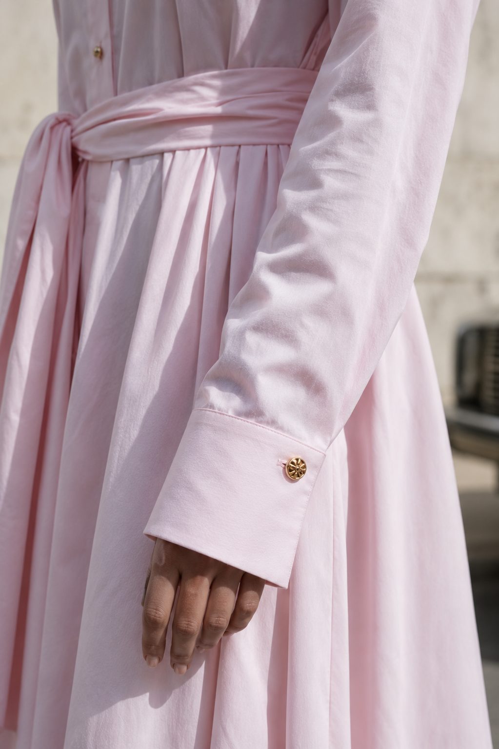 The Pleated Maxi Dress — Rose Poudré