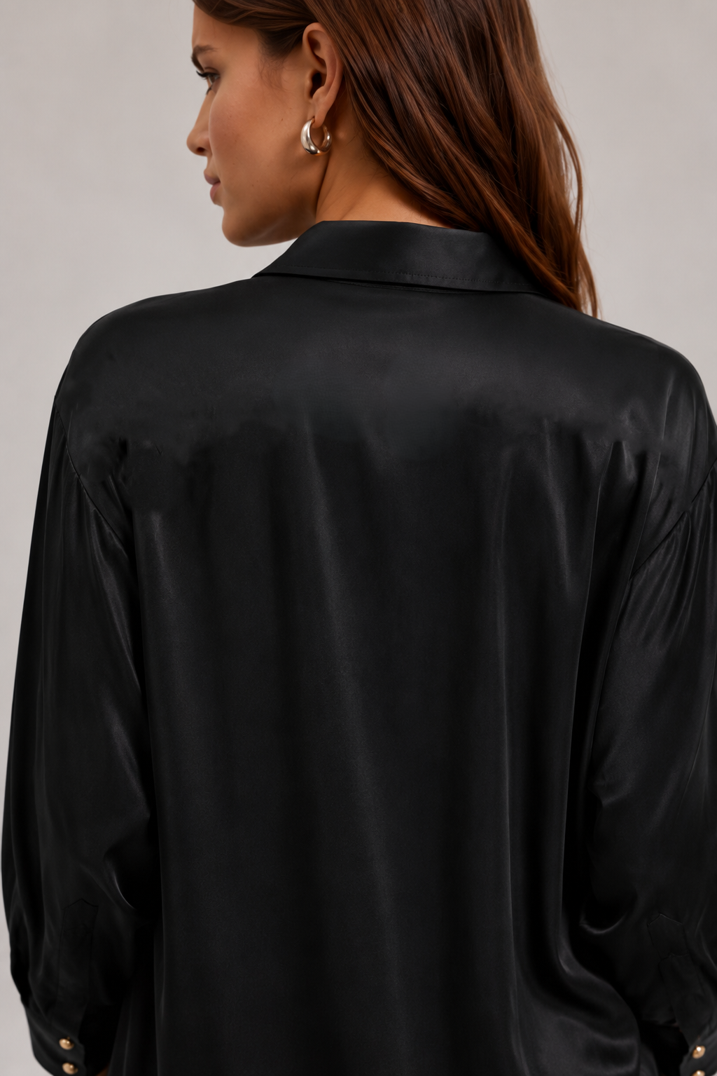 The Flow Shirt -Noir satin
