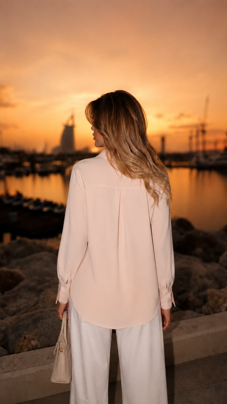 Chemise Crêpe Rose à Détail Latéral