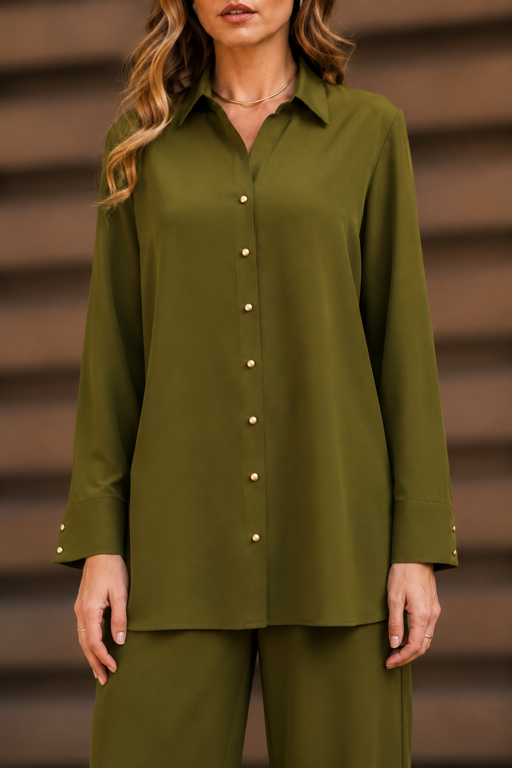 La Chemise Flow - Vert Olive