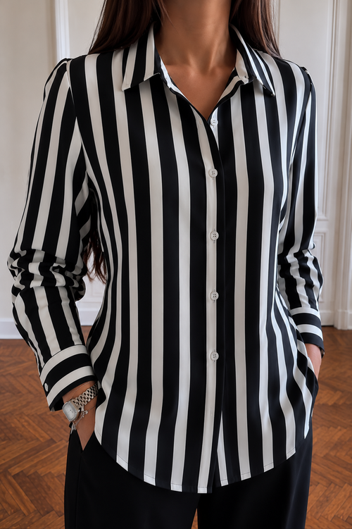 The Contrast Shirt-Noir & Blanc