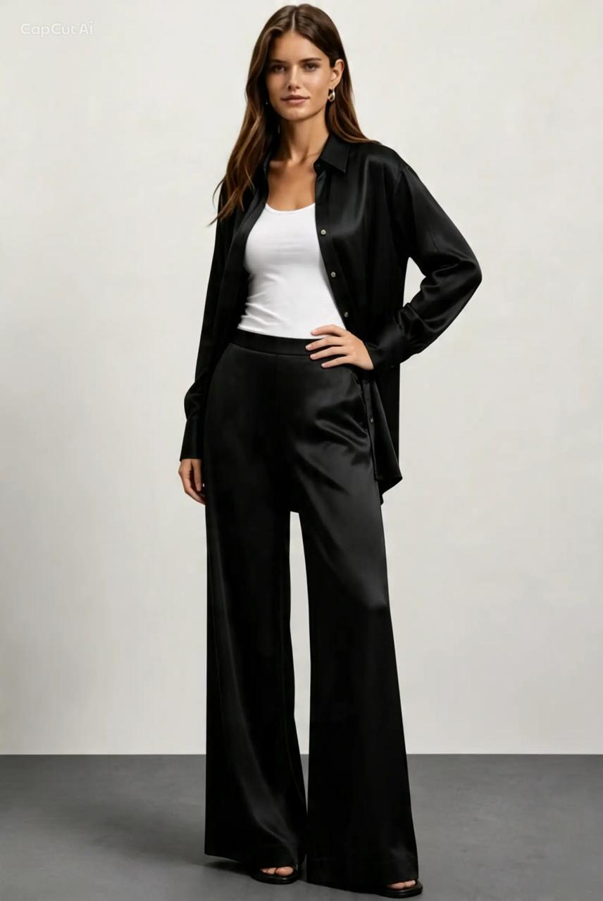 The Flow Shirt -Noir satin