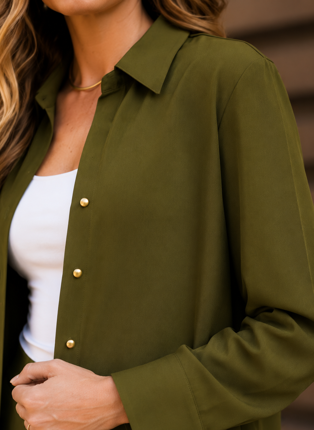 La Chemise Flow - Vert Olive