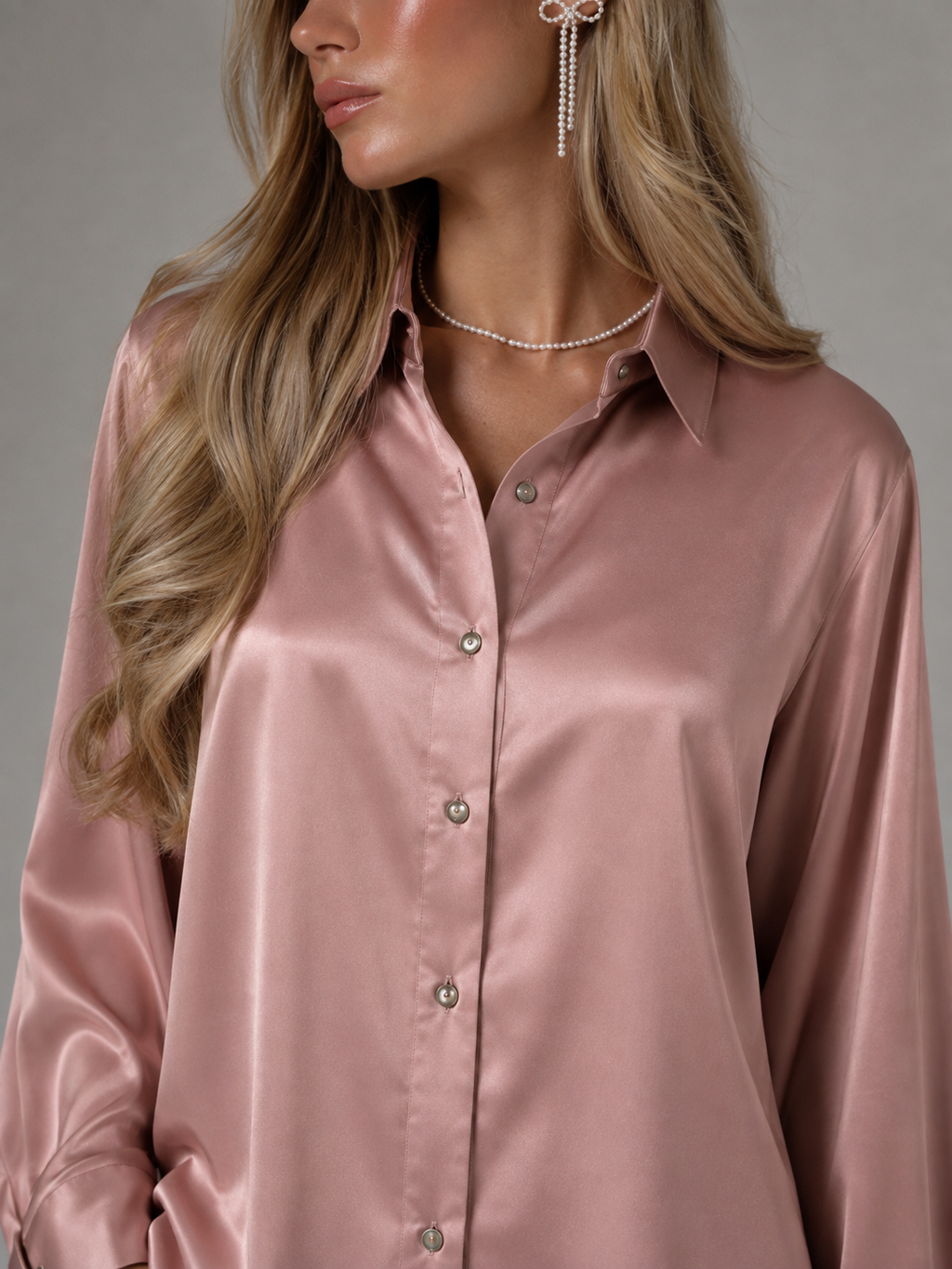 Chemise en satin de soie