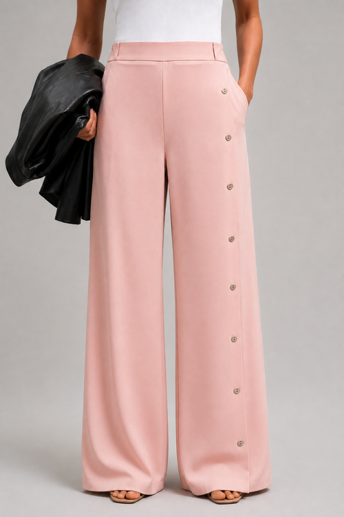 Blush Pink Wide-Leg Pants