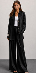 The Flow Shirt — Noir Satin